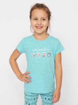 CRB wear/CWKG 63268-40-331 Футболка для девочки,бирюзовый/Ex.Cherubino