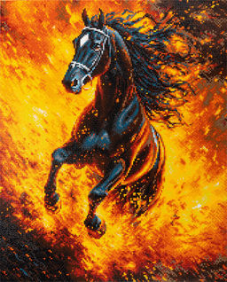 Кристальная (алмазная) мозаика ФРЕЯ ALPD-312 на подрамнике Огненный конь 40 х 50 см