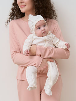 Слип с закрытой ножкой Бежевые звезды 0+ - Bungly фото 8