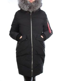 CU-19056 BLACK Пальто женское зимнее CUTEELF (200 гр. холлофайбера) - Fashion фото 2