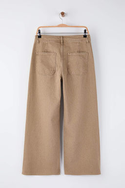 Koyu Mavi Orta Belli ve Beli Detayl? Pacas? Kesikli Culotte Bilek Boyu Jeans TWOAW26JE00045 - Trendyolmilla фото 12