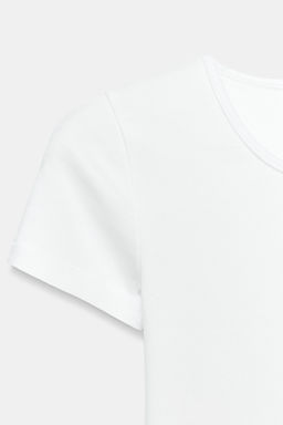 CAMISETA RIB MANGA CORTA / Blanco