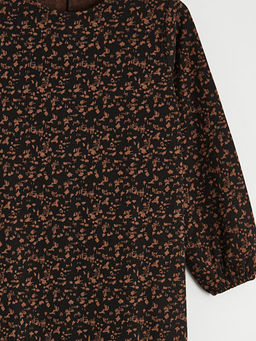 Bisiklet Yaka Desenli A Kesim Elbise