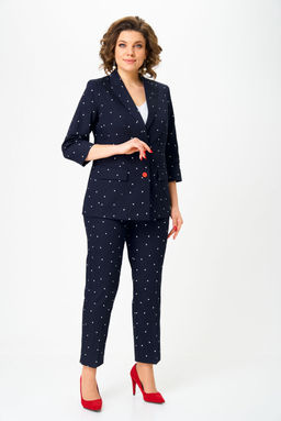 Костюм БелЭльСтиль 412/586 темно-синий, горох  фото 6