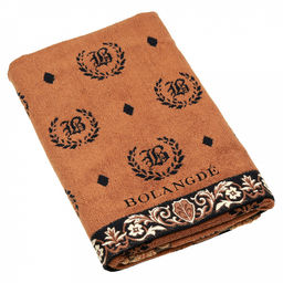 "Missoni-3027" Полотенце махровое 70х140см, плотность 375гр/м2, 100% хлопок, велюр, оранжевый, Bolangde (Китай)