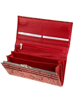 Женский кошелёк из натуральной кожи, цвет красный - Greta фото 2