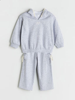 Kap??onlu K?z ?ocuk Sweatshirt ve E?ofman Alt? 2li