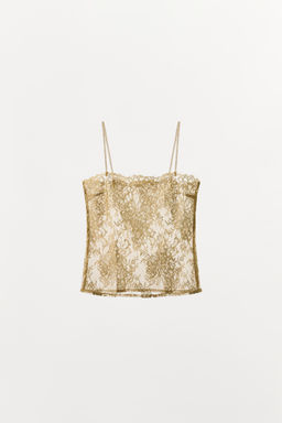 METALLIC THREAD LACE TOP - Zara фото 8