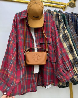 K12439 Рубашка фланель OVER SIZE БОРДОВЫЙ