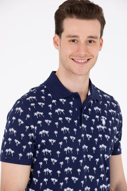 U. S. Polo Assn Мужская темно-синяя футболка с воротником-поло - U.s. polo assn фото 3