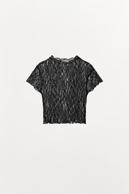 TOP CROP ENCAJE / Negro - Zara фото 2