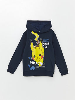 Kap??onlu Pikachu Bask?l? Erkek ?ocuk Sweatshirt
