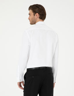 Beyaz Slim Fit Uzun Kollu Basic G_mlek