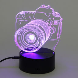 Цена за 2 шт. Светильник ночник "3D-Фотоаппарат" на пластиковой подставке, с включателем USB