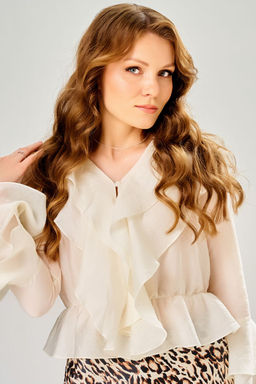 Блуза FITA 20811 экрю  фото 7