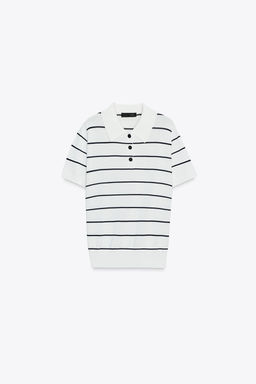 SHORT SLEEVE KNIT POLO TOP - Zara фото 7