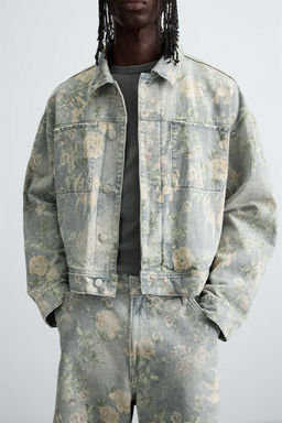 FLORAL PRINT DENIM JACKET - Zara фото 14