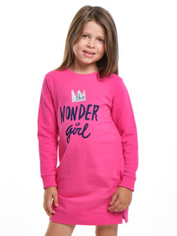 Платье с принтом с длинным рукавом UD 7072 малина - Mini maxi фото 4