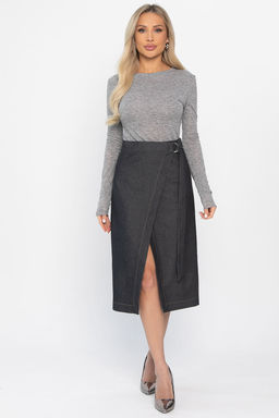 Юбка на запах Селеста (темно-серая) Ю14500-19М - Lt collection фото 3