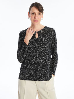 Bisiklet Yaka Desenli Bluz