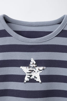 STRIPED SEQUINNED STAR T-SHIRT - Zara фото 3