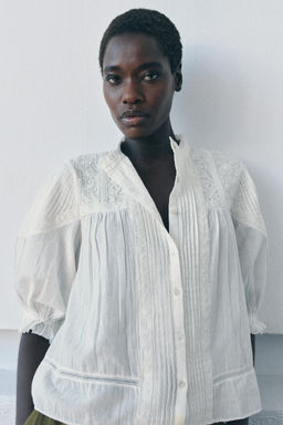 ZW COLLECTION ROMANTIC COTTON SHIRT - Zara фото 10