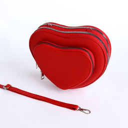 Сумка женская кросс-боди на молнии, красная