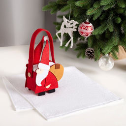 Полотенце в корзинке Экономь и Я Дед Мороз 30х60 см, цвет белый, 100% хлопок, 320 г/м2