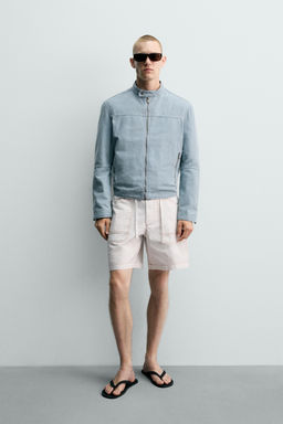 BERMUDA WIDE FIT PLIEGUES / Blanco roto
