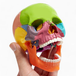 Анатомическая модель «Макет черепа человека», разборный, цветной, 14×10×11 см