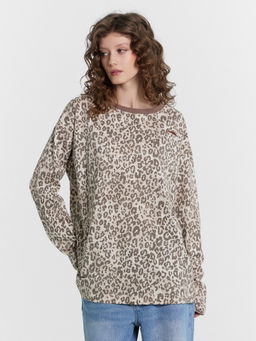 Лонгслив женский с леопардовым принтом потертый леопард 122868R