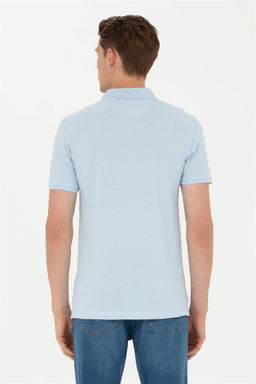 Мужская голубая базовая футболка - U.s. polo assn фото 5