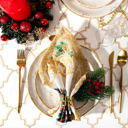 Набор сервировочных салфеток «Этель» Golden Christmas, 40×40 см - 4 шт., 100% хлопок, саржа 190 г/м²