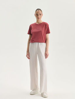 Beli Lastikli Dokulu Kad?n Pantolon