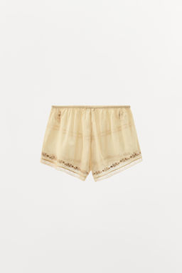 FLORAL EMBROIDERED LACE SHORTS - LIMITED EDITION - Zara фото 5