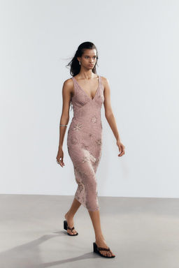 MIDI DRESS WITH BEADS