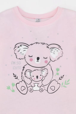 К 1606/нежно-розовый,забавные коалы пижама дет