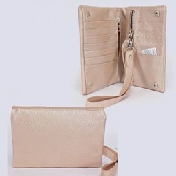 Портмоне женское Croco-ПР-801 натуральная кожа 2 отд, 12 карм, рем-петля, пудра металлик (234) 238918