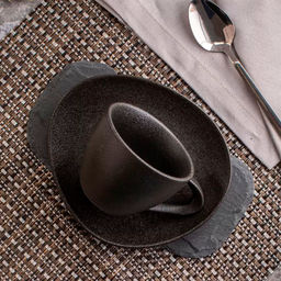 ROCK BLACK ЧАЙНАЯ ПАРА 200мл. фарфор, арт. DM8026