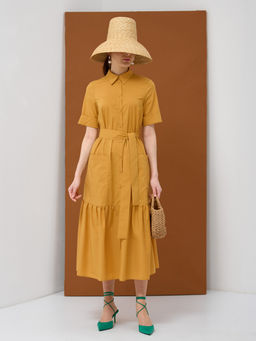 Платье хлопок OD-791-4 горчица OD-791-4