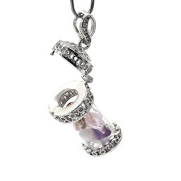 Кулон в металле с крошкой аметиста и рутилового кварца, флакон 12*28мм