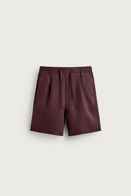 BERMUDA RELAXED FIT 100% LINO / Burdeos - Zara фото 11