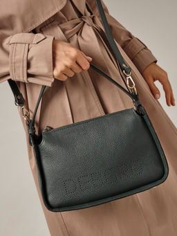 Сумка кожаная на плечо Deboro 30790 темно-зеленый