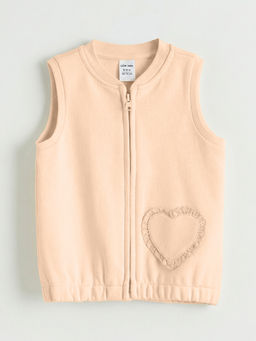 Standart Fit Kalp Detayl? K?z ?ocuk Yelek