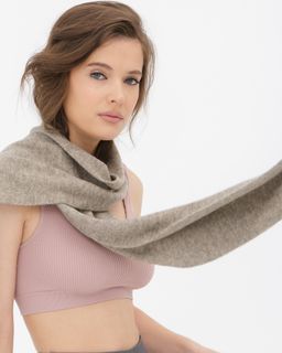 Шарф из пуха яка 03034 серый