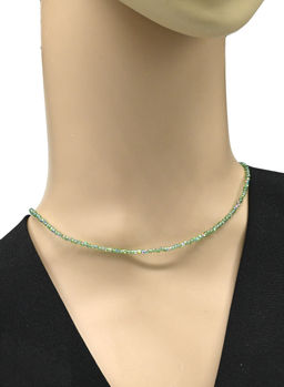 Чокер из циркона шарик гр.2мм цв.зеленый, 38см