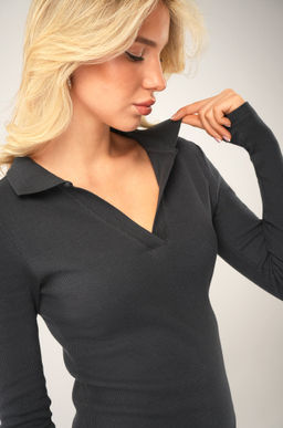 Женское платье-поло в рубчик Happyfox