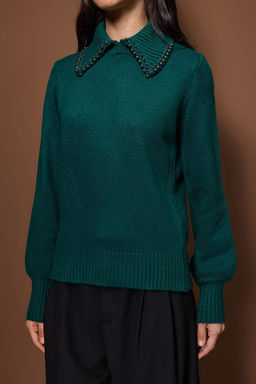 Antrasit Polo Yaka Tas Detayl? Triko Kazak TWOAW26KZ00222 - Trendyolmilla фото 7