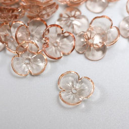 Цена за 3 шт. Бусины для творчества пластик "Шляпка для бусин" набор 50 шт прозрачный карамель 0,4х1х1 см