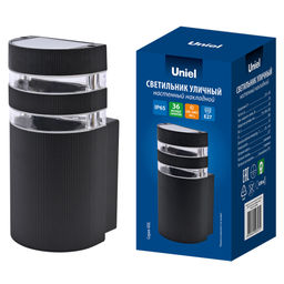 UUL-S15A 60W/E27 IP65 BLACK Светильник уличный, под лампу Е27. Архитектурный накладной. Корпус черный. TM Uniel